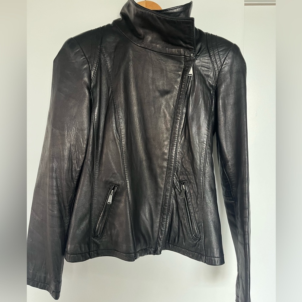 MICHAEL Michael Kors Women’s Leather Moto Jacket (M)